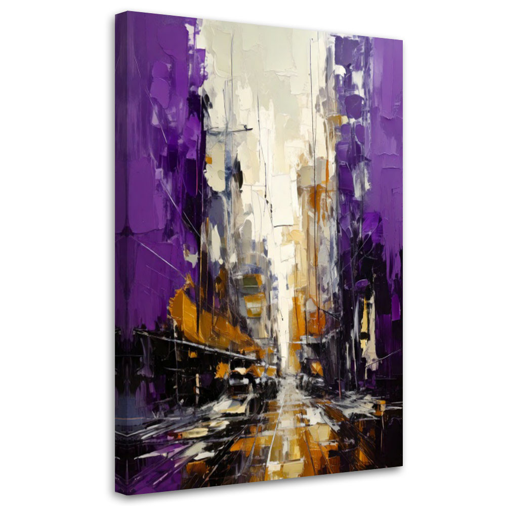Feeby Obraz na płótnie, Miasto Ulica Abstrakcja Fiolet 40x60