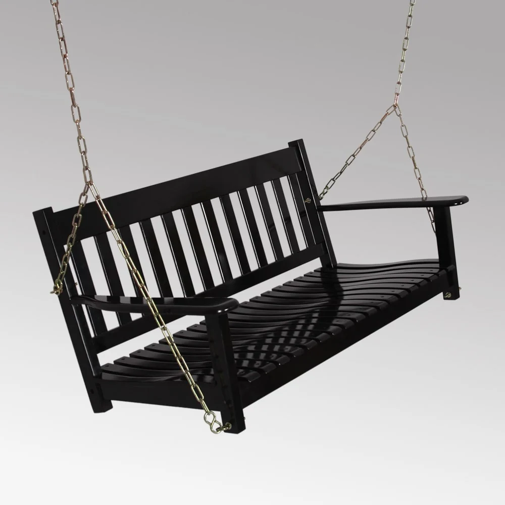 Cambridge Casual Austin Traditional Mahogany Wood Porch Swing - Black