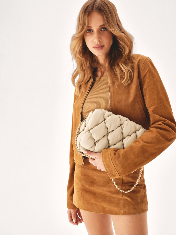 Soft quilted leather handbag