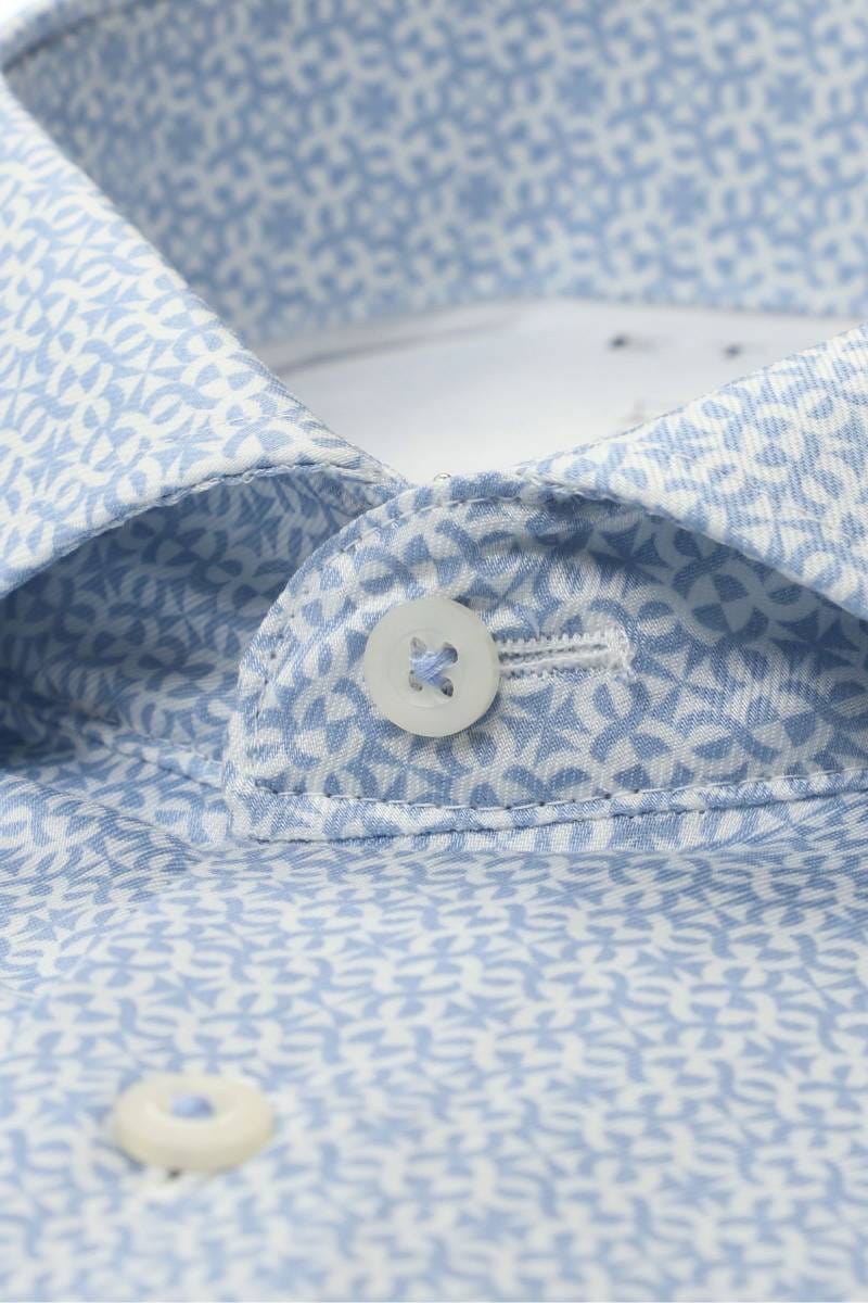 ETERNA Performance Slim Fit Tencel Hemd mittelblau, Bedruckt