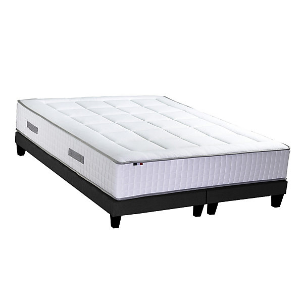 Ensemble matelas ressort 7 zones mémoire forme sommier 2x90x200