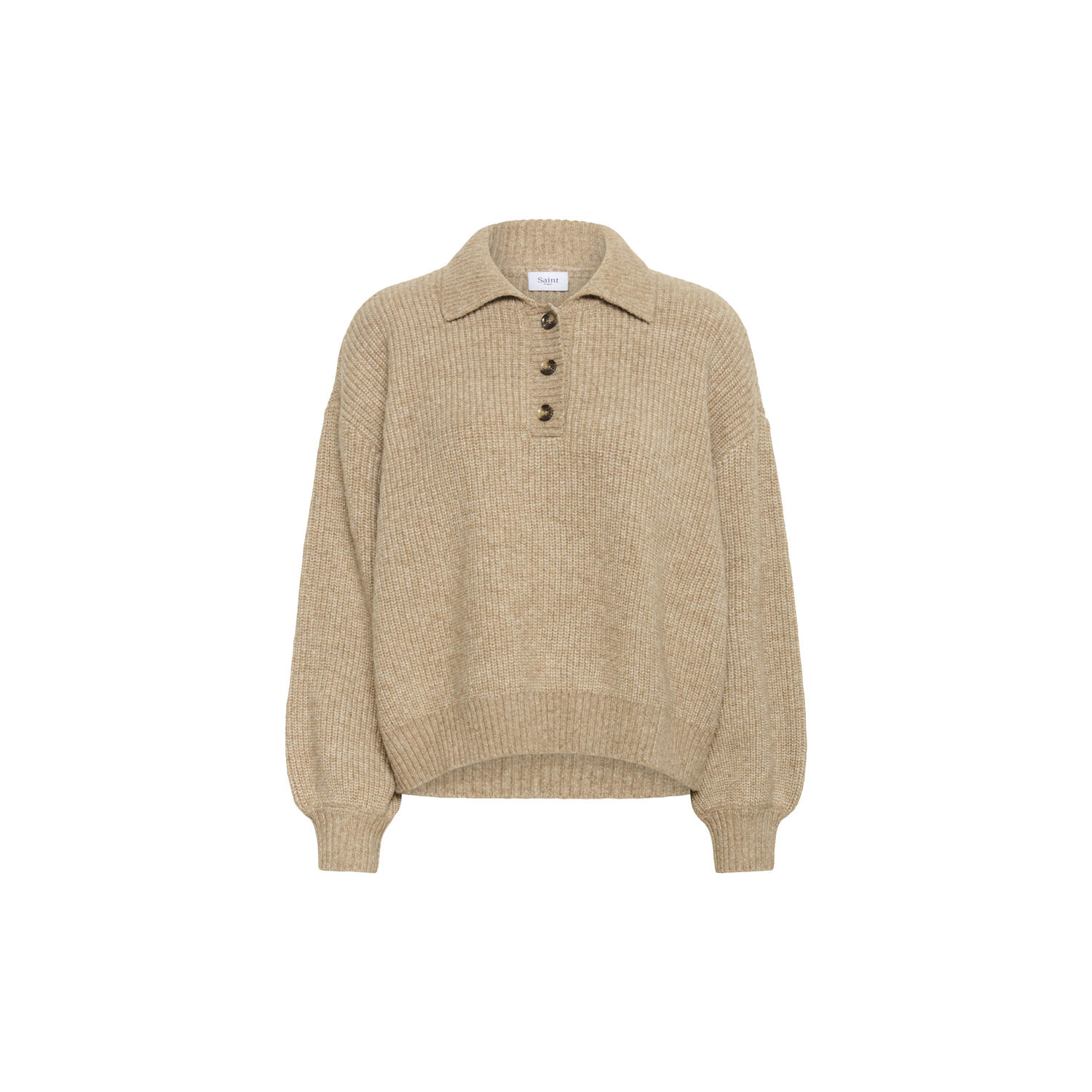 OttolineSZ Polo Pullover, tannin melange