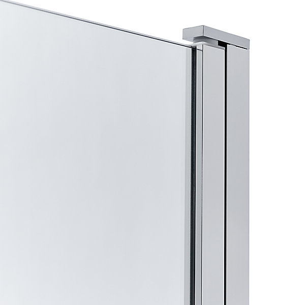 Pare-baignoire 1 volet verre transparent anticalcaire GoodHome Nubia H. 150 x l. 95 cm