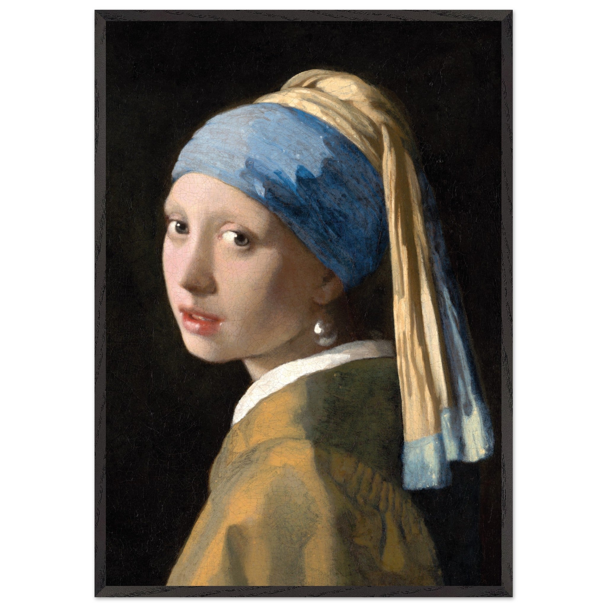 Artfulprints Poster met Lijst Johannes Vermeer - Meisje met de parel  - 70x100 cm - Meerkleurig