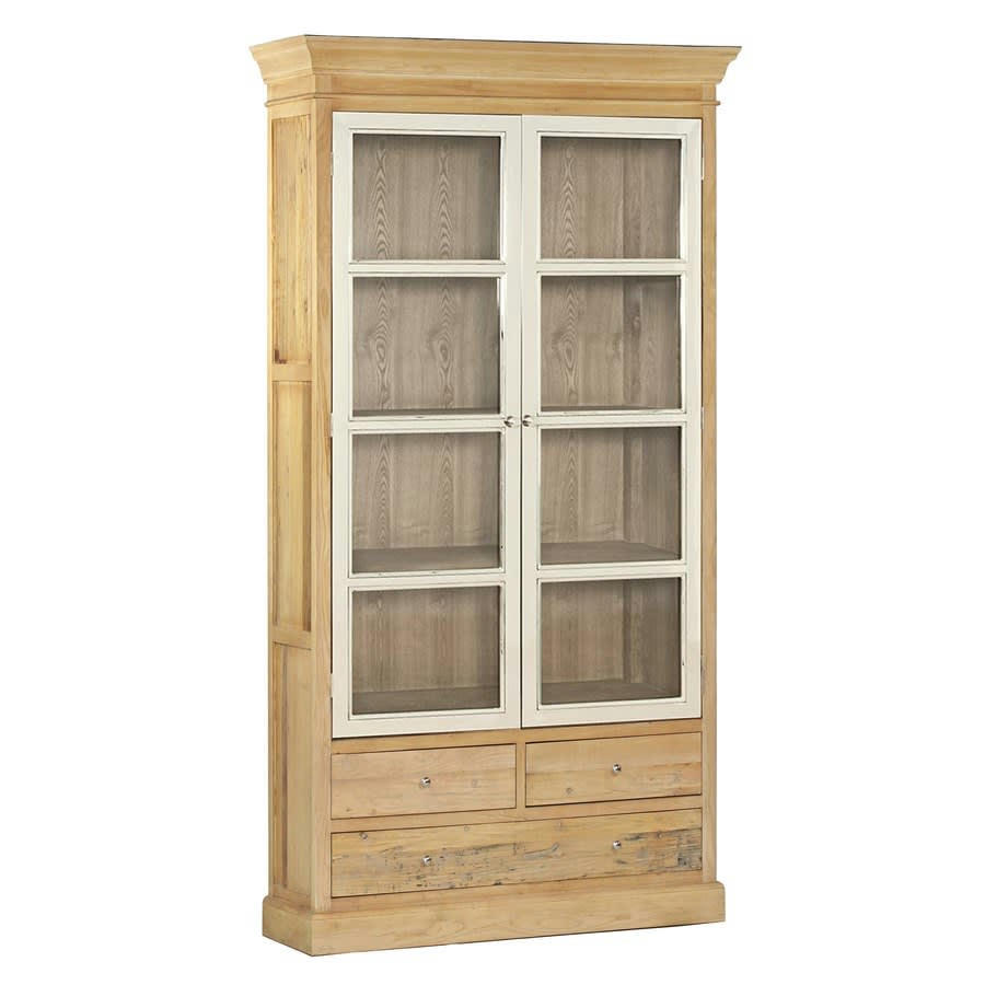 - Buffet en orme avec 2 portes en acier et 3 tiroirs