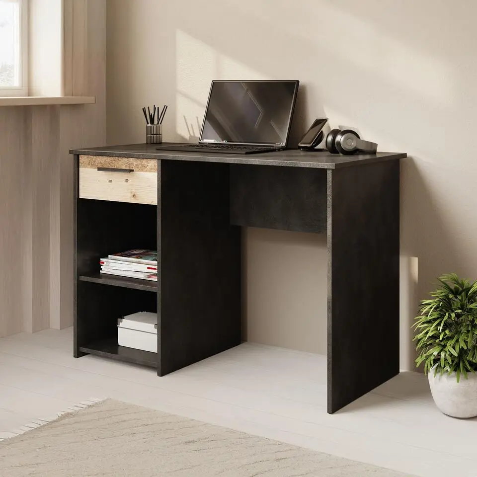 Meubella - Bureau Hyatt - Eiken - Wit - 156 cm
