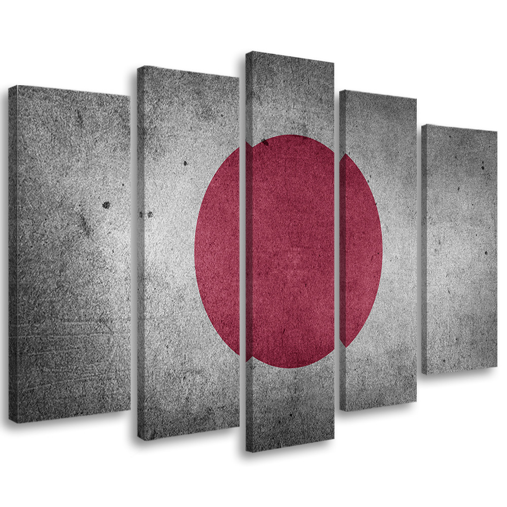 Feeby Obraz 5 częściowy na płótnie Flaga Japonii
