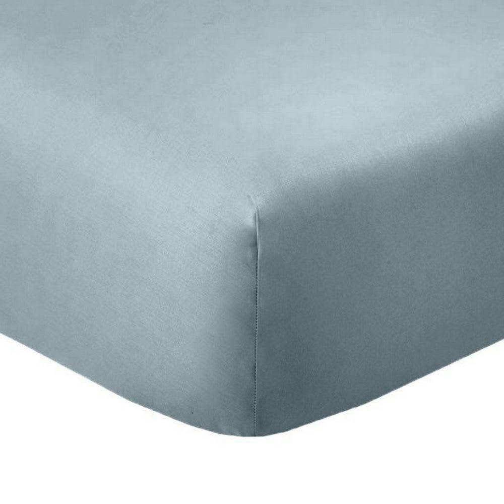 - 2 draps housse 2 places coton bleu polaire 80x200 cm