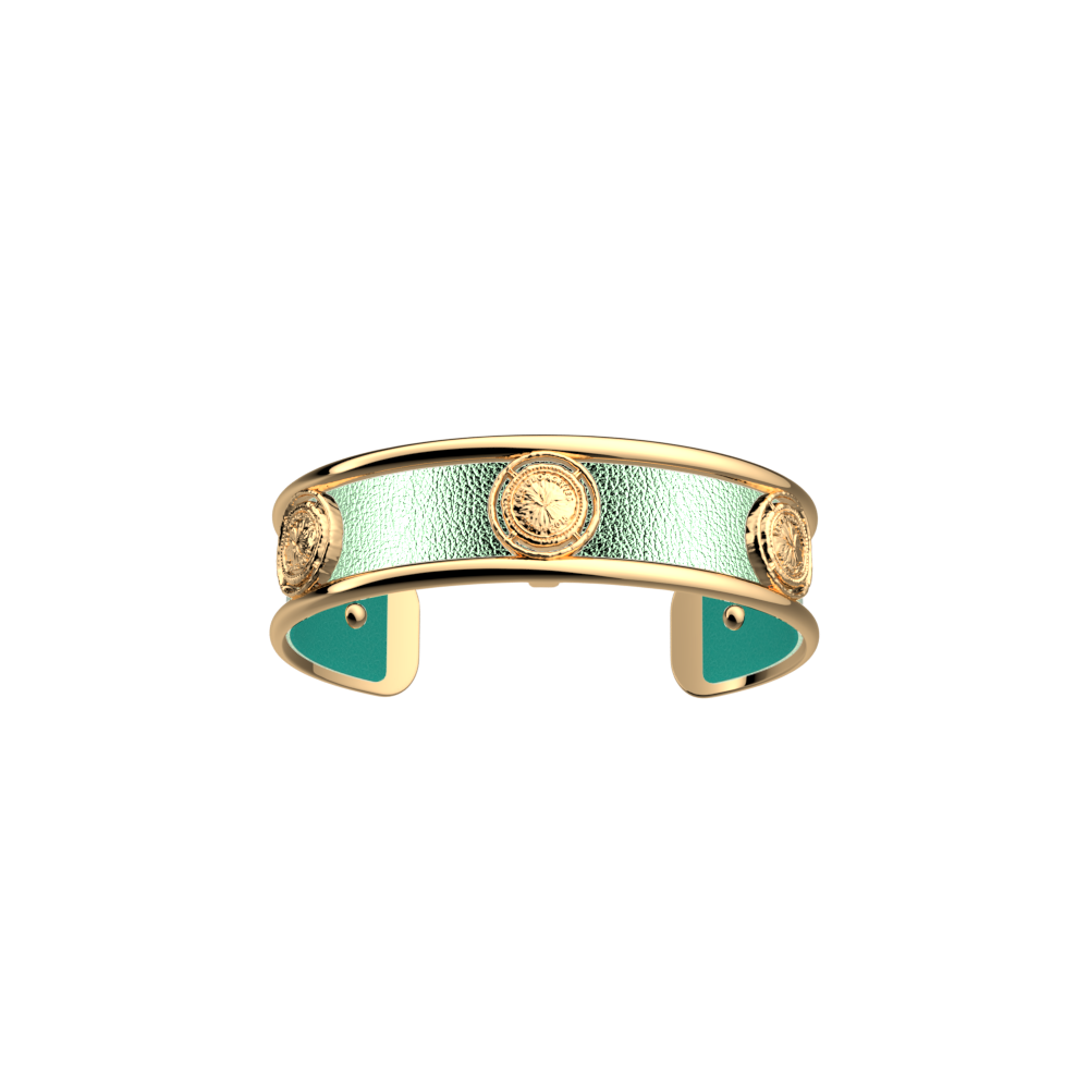 Manchette Pépite, cuir réversible Aquatic / Aquamarine Métallisé