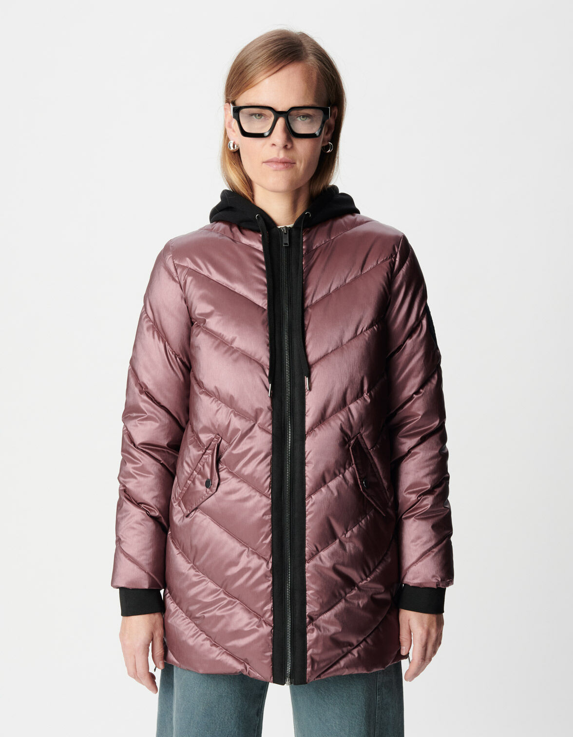 Sous-doudoune magnum irisé capuche molleton Femme