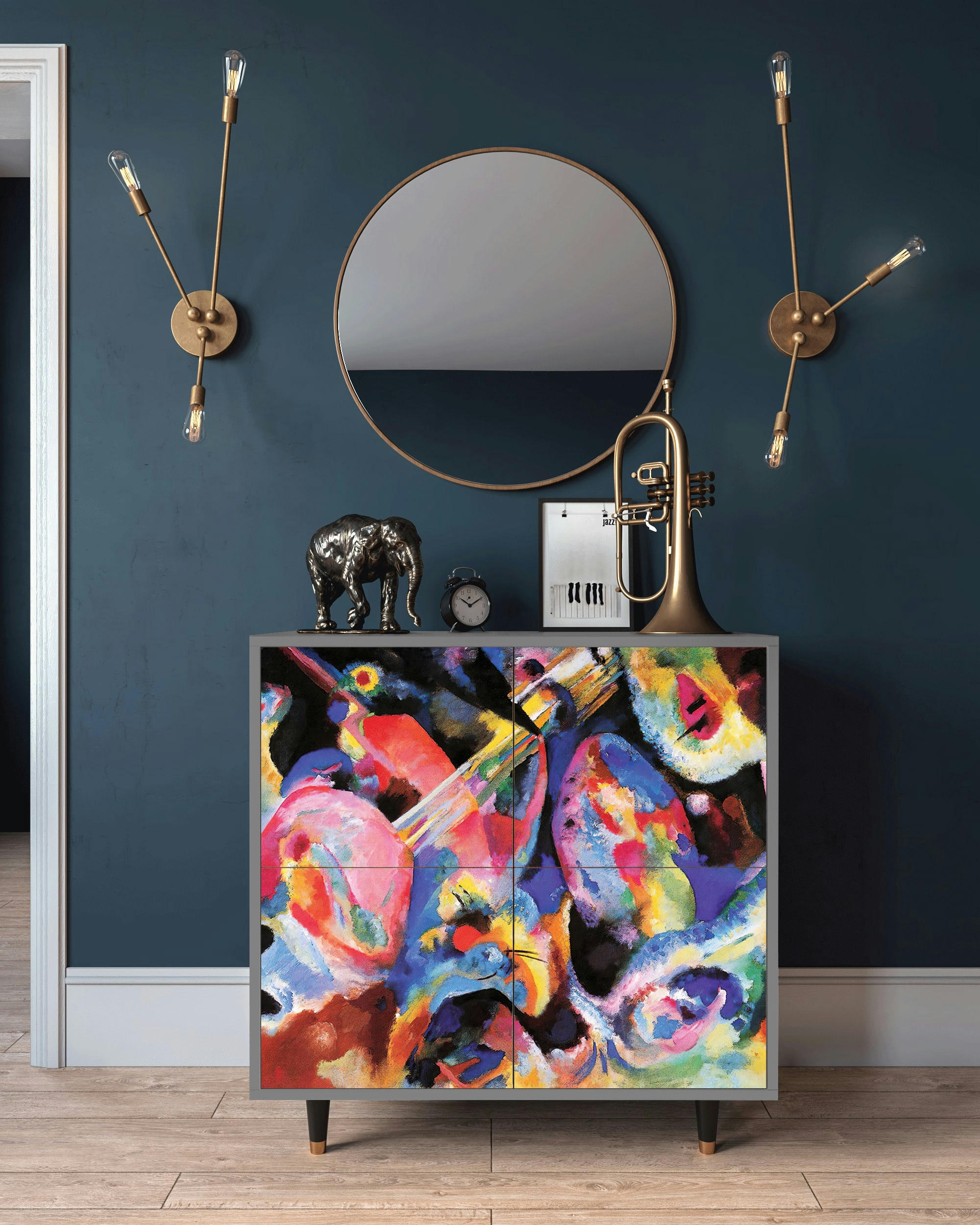 KANDINSKY - Buffet  multicolore 4 portes L 94 cm