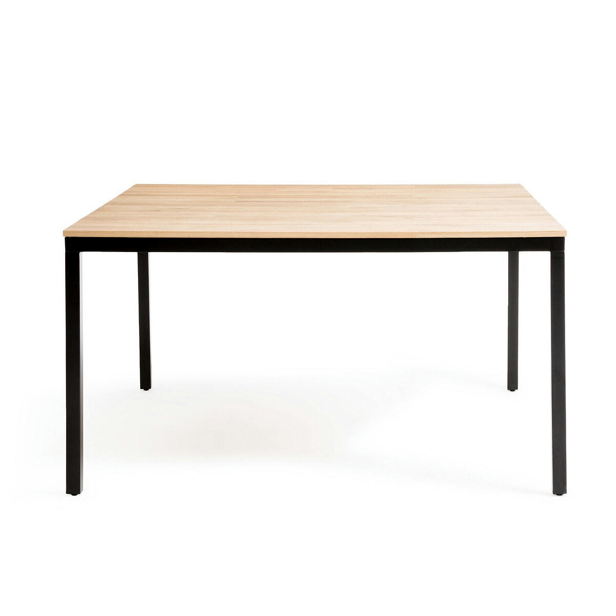 Table carrée chêne et acier 8 couverts Nairobi