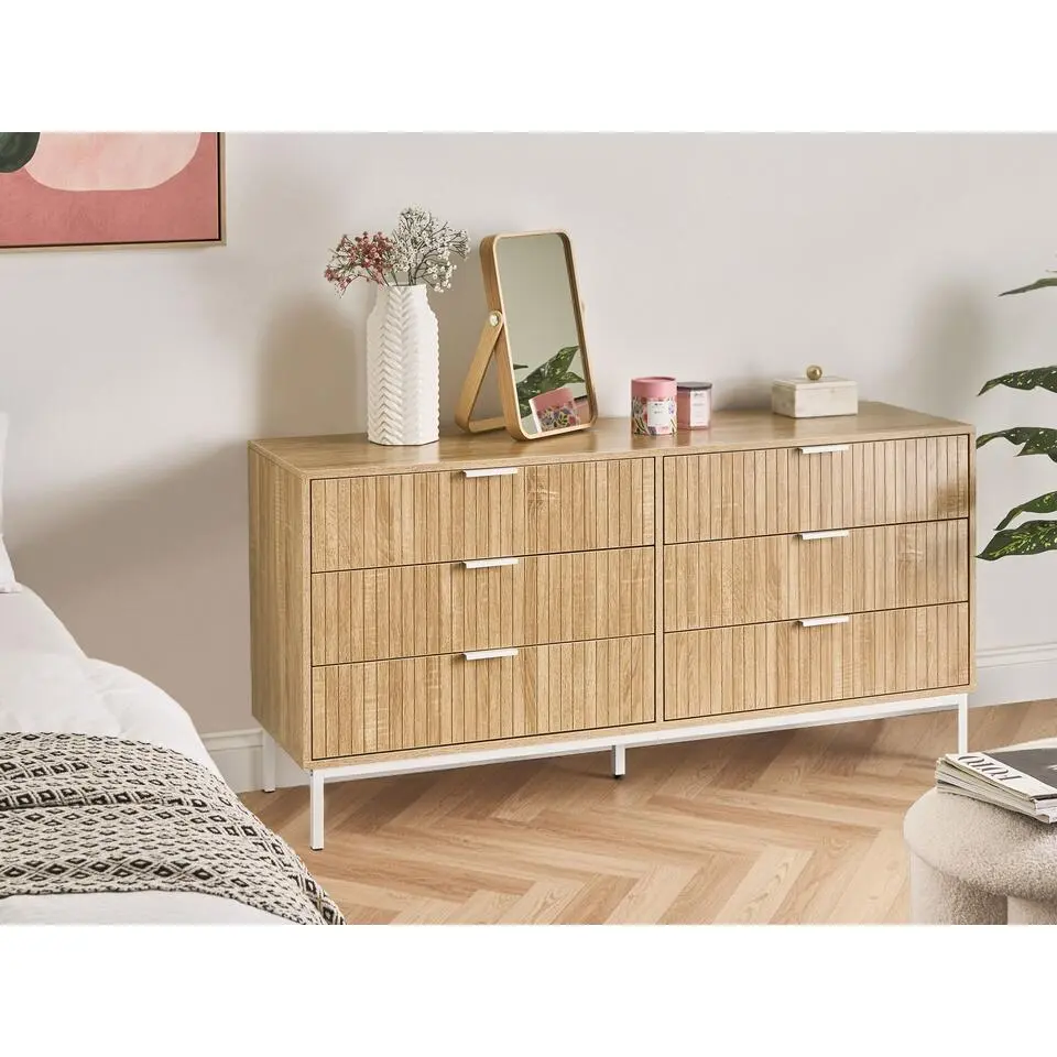 ROYALLA - Ladekast met 6 lades - Lichtbruin - MDF