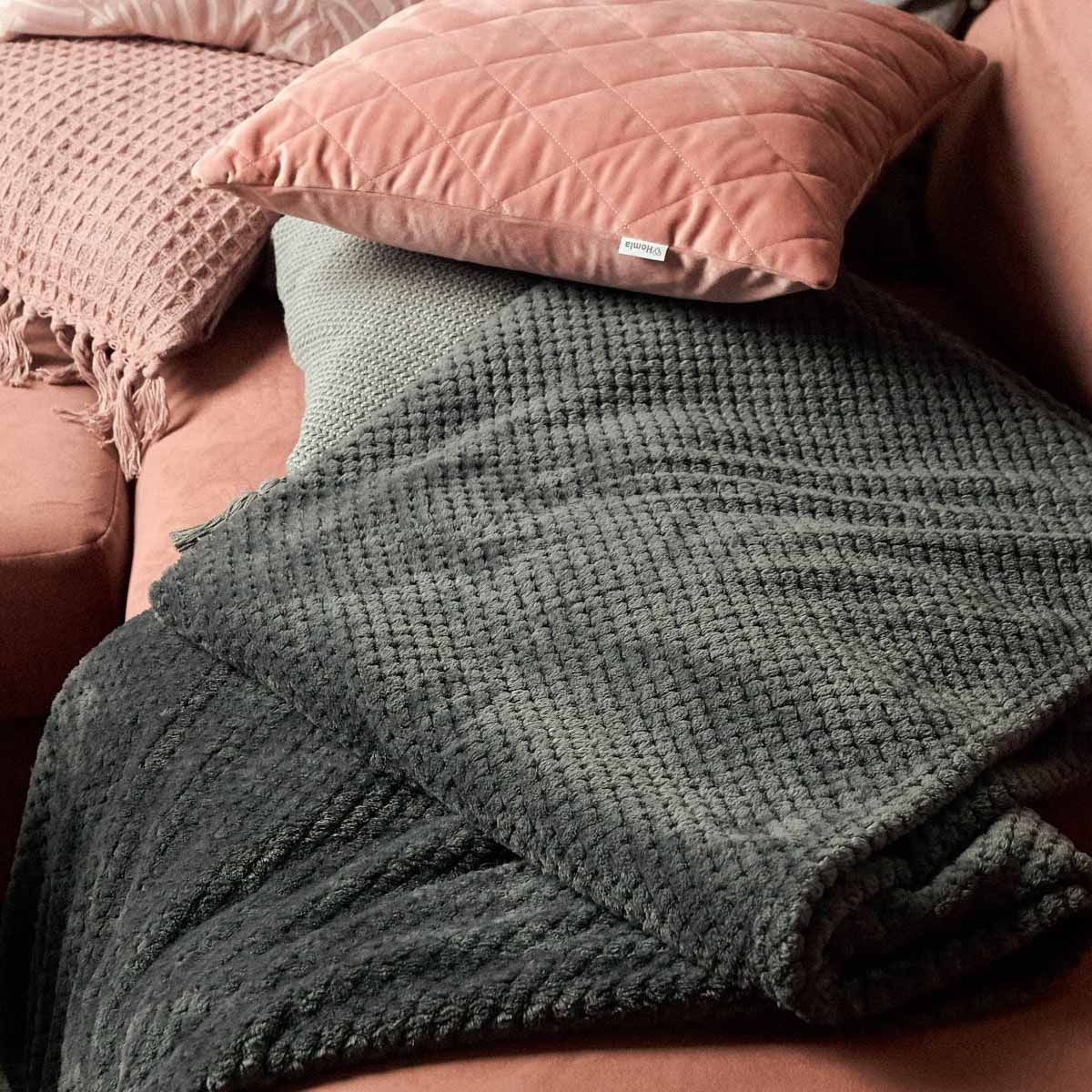 Koc NOAH ziarnka ryżu szary 150x200 cm