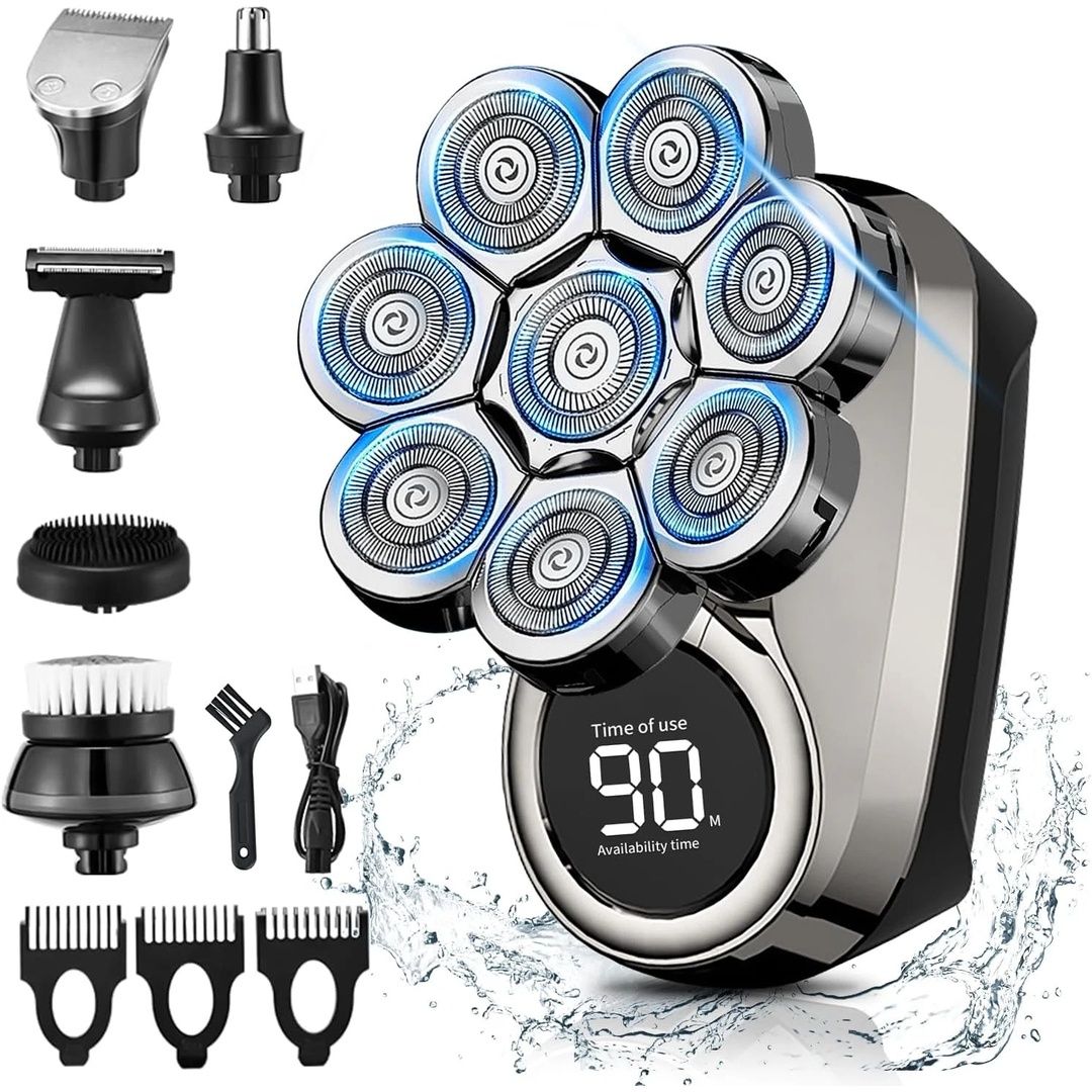 NESTLUNE 8 Head Electric Bald Shaver Men Beard & Skull Hair Trimmer
