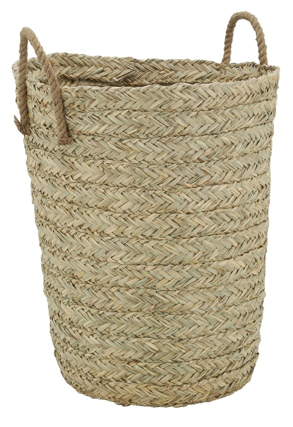- Corbeille à linge haute en jonc tressé
