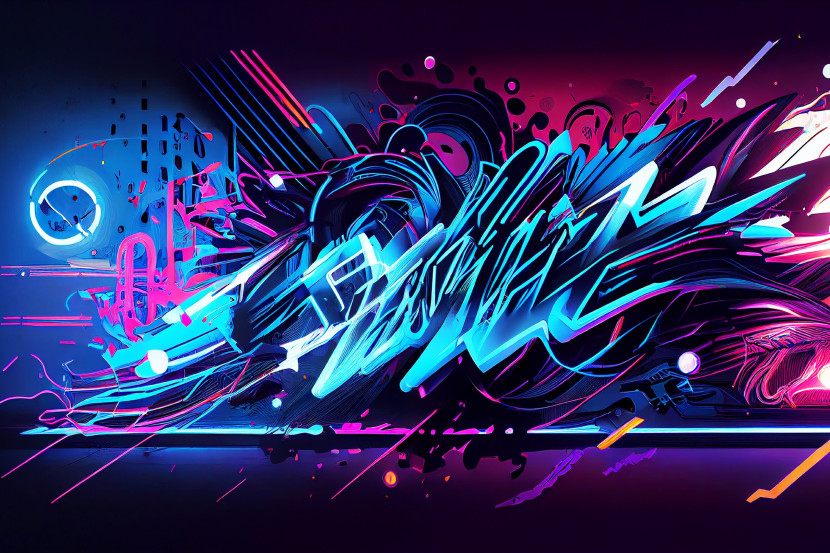 Fototapeta Młodzieżowa Neonowe Graffiti 90x60cm