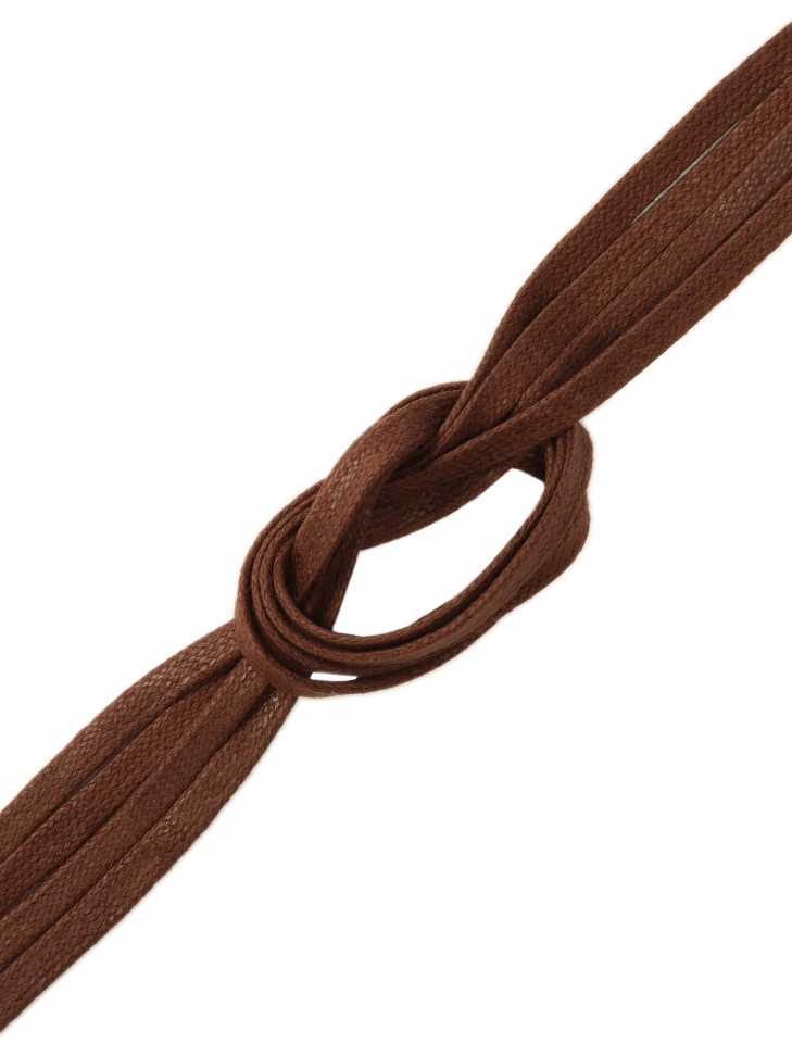 Flat waxed laces in brown color