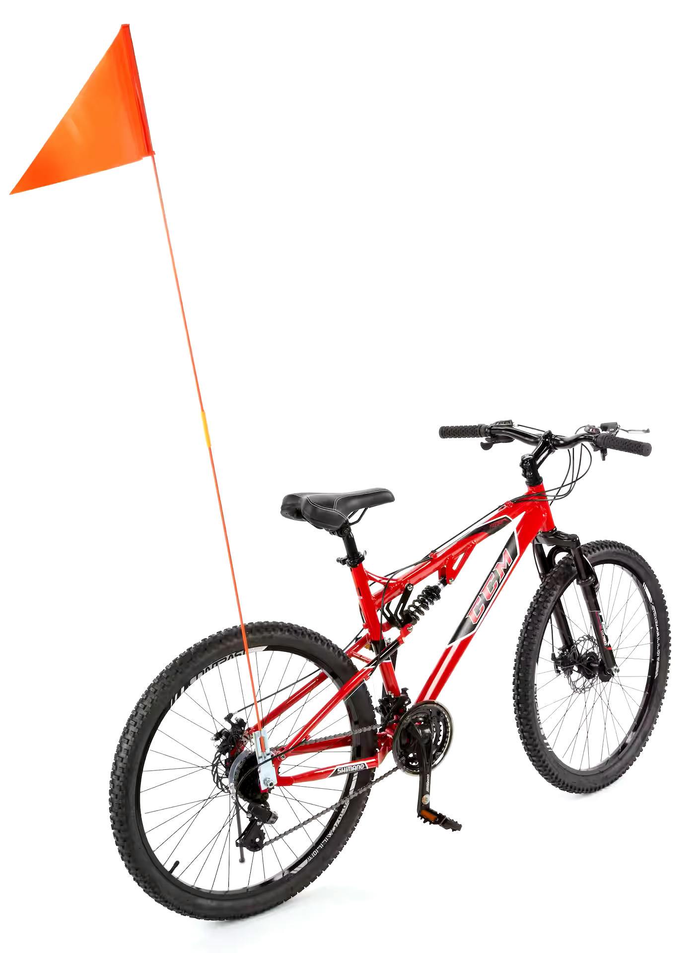 Supercycle 2-Section Fiberglass Safety Bike Flag w/Axle Mount Bracket, Orange, 10-mm