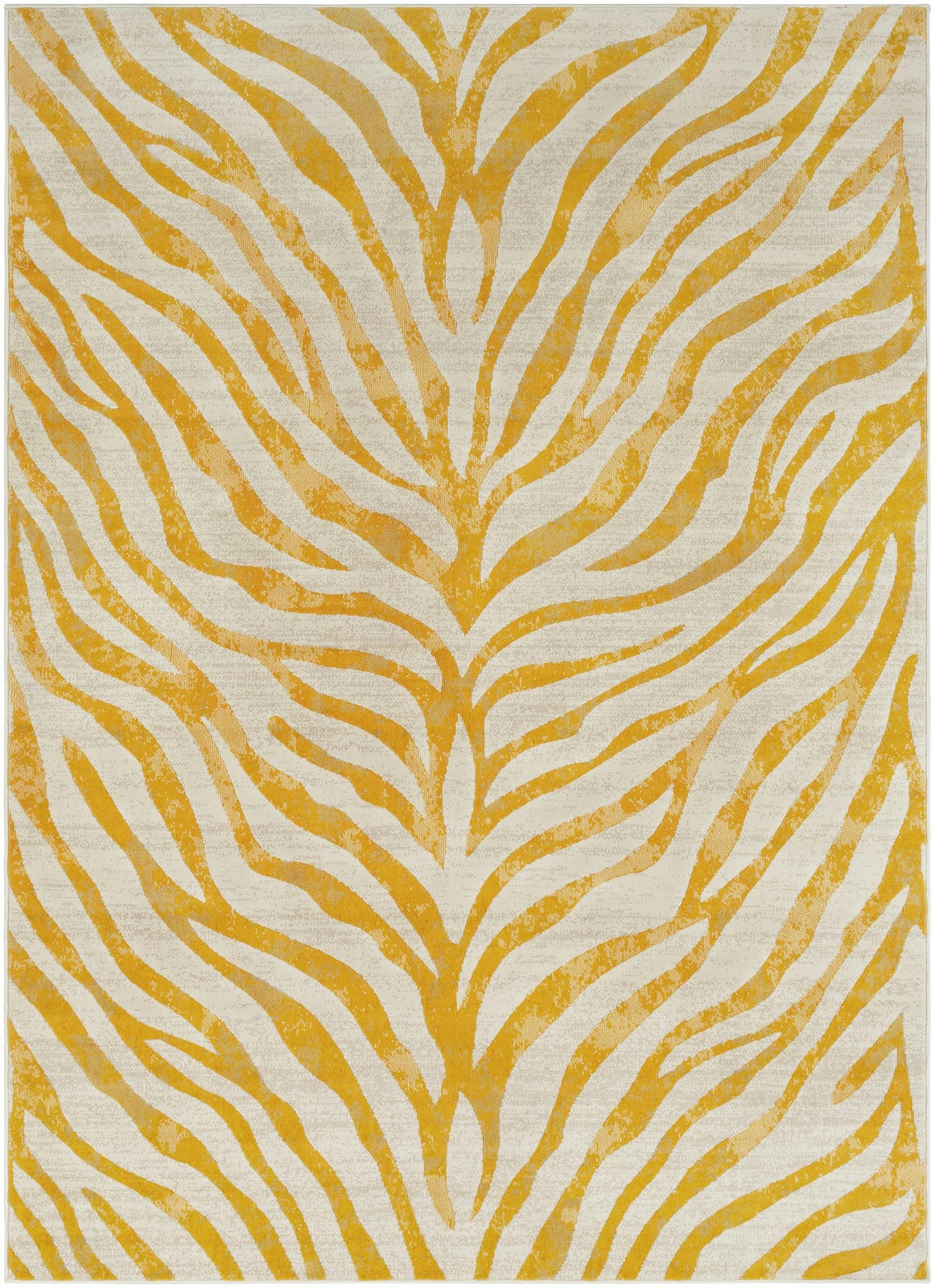 CYBELE - Tapis Zébré Bohème Moutarde/Beige 160x220