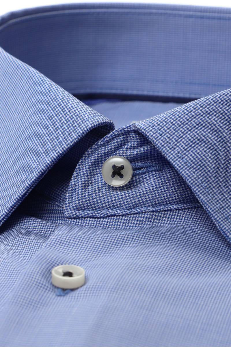 ETERNA Slim Fit Tencel Hemd blau, Strukturiert