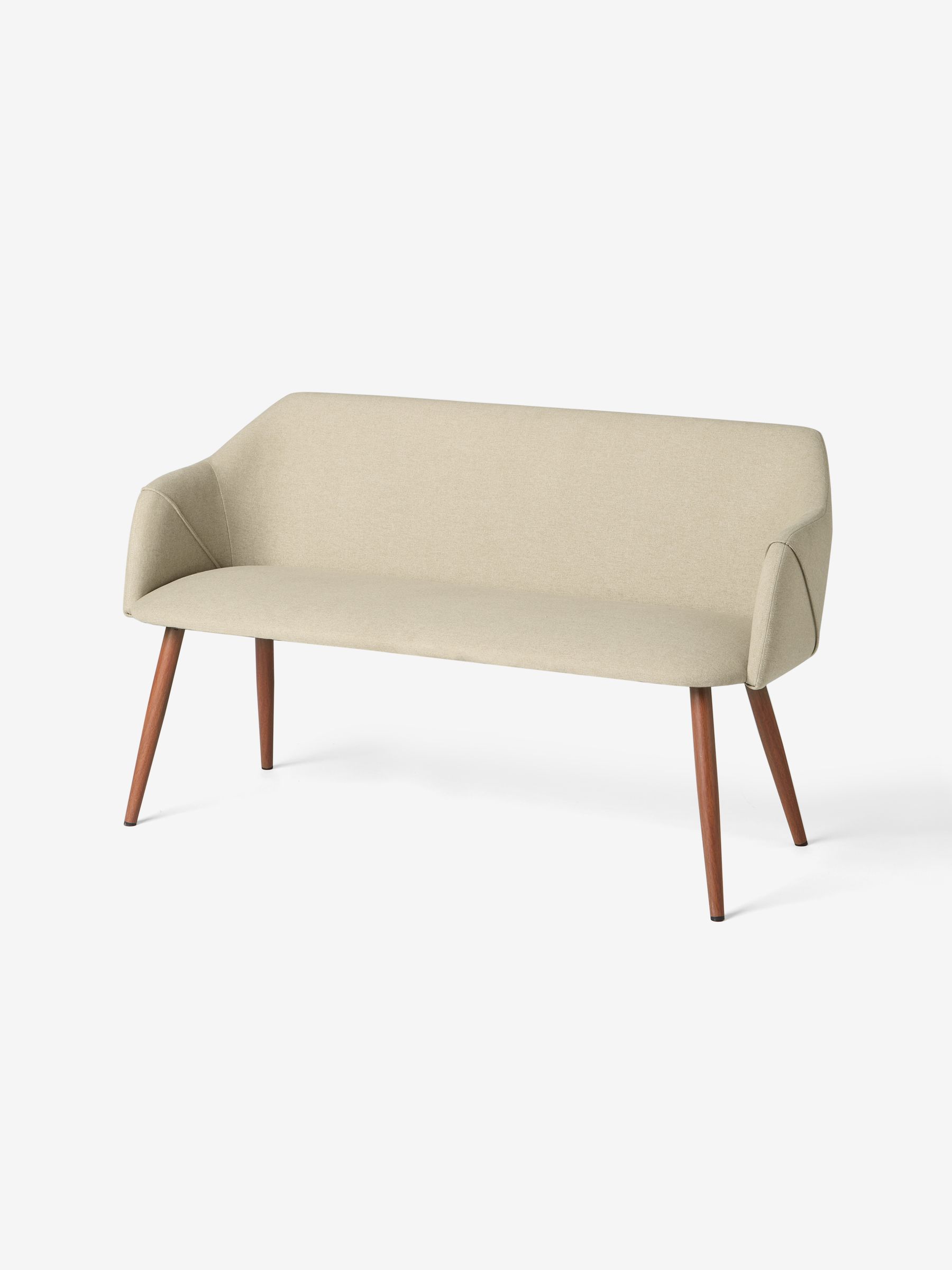 Lule Dining Bench in Ecru Marl and Walnut