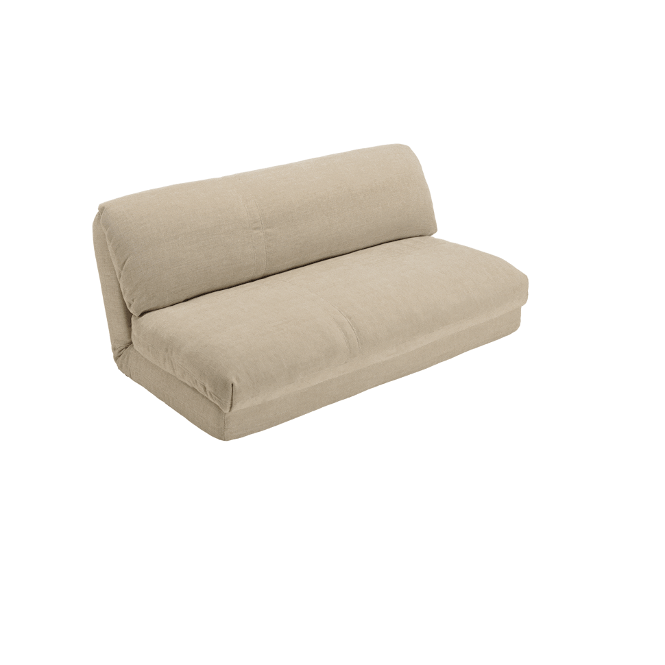 Chauffeuse convertible 2 places en tissu beige ASTORI