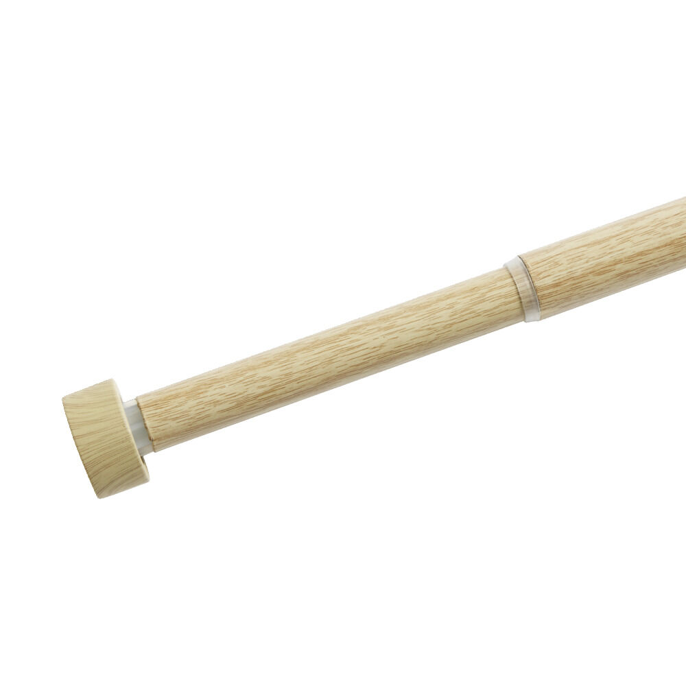 Kit tringle à rideaux alu aspect bois clair extensible 95-180cm (5 pièces)