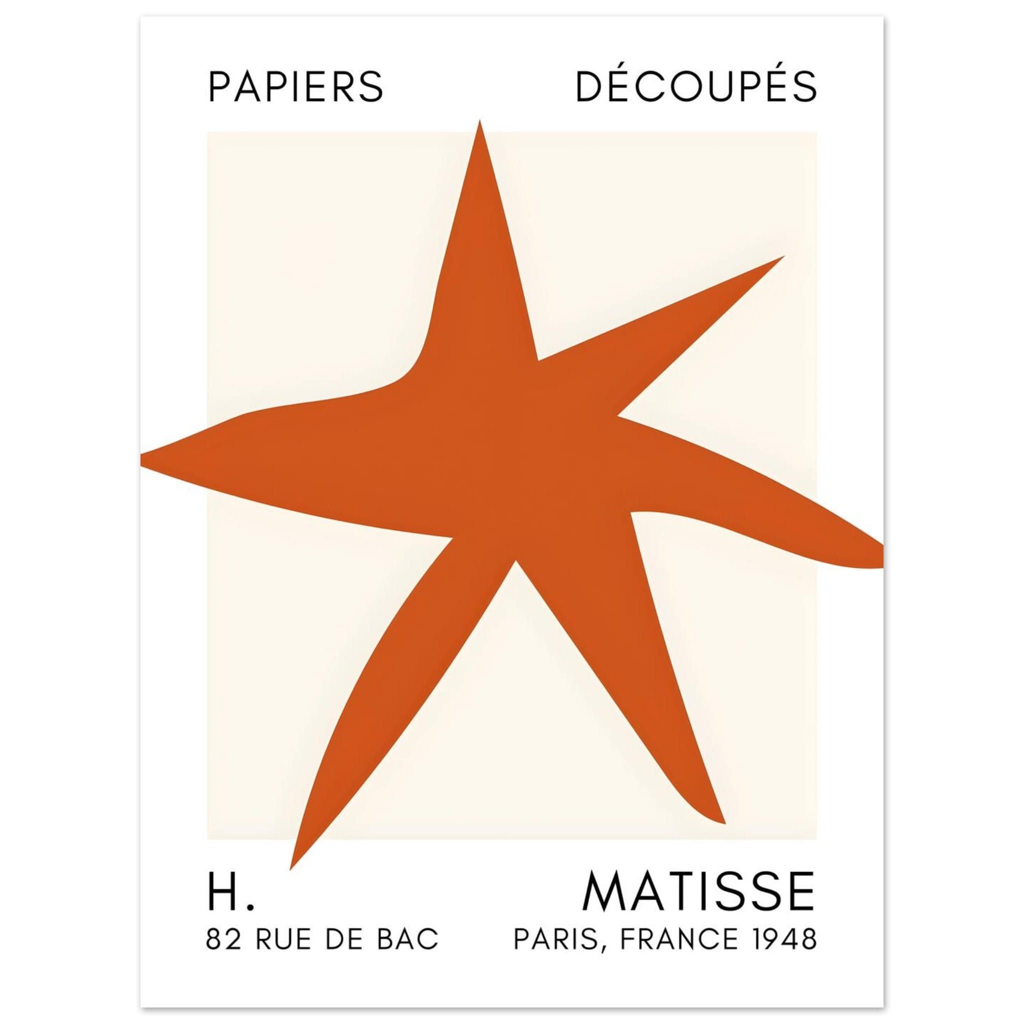 Artfulprints Poster Matisse – Star of the sea orange  - 30x40 cm - Oranje