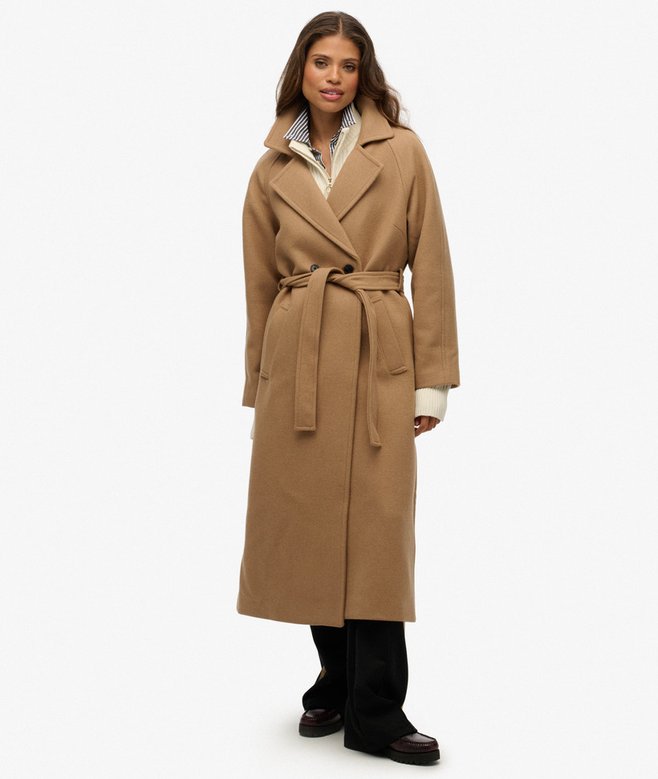 Relaxed Long Wool Blend Coat