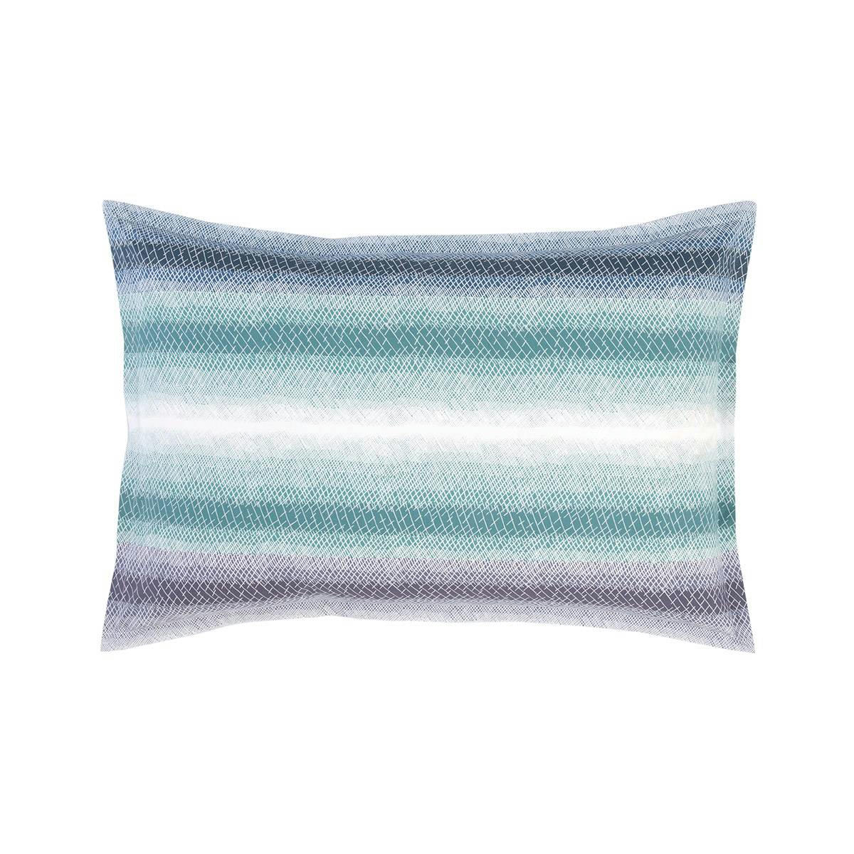 AMORGOS - Taie d'oreiller en percale de coton bleu 50 x 75 cm