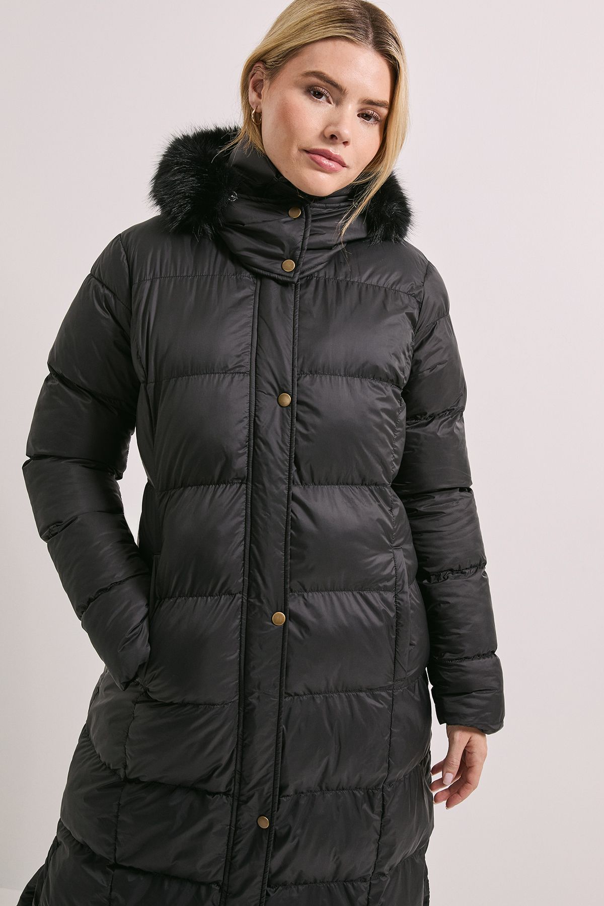 Dorothy Perkins Fur Trim Padded Puffer Coat
