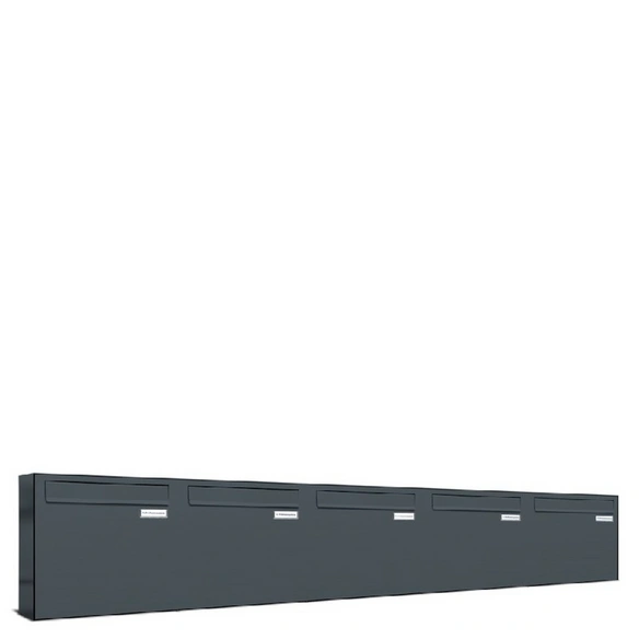 Briefkasten, Parteien: 5, Zaundurchwurf, BxHxT: 153,93 x 34,5 x 11,6 cm