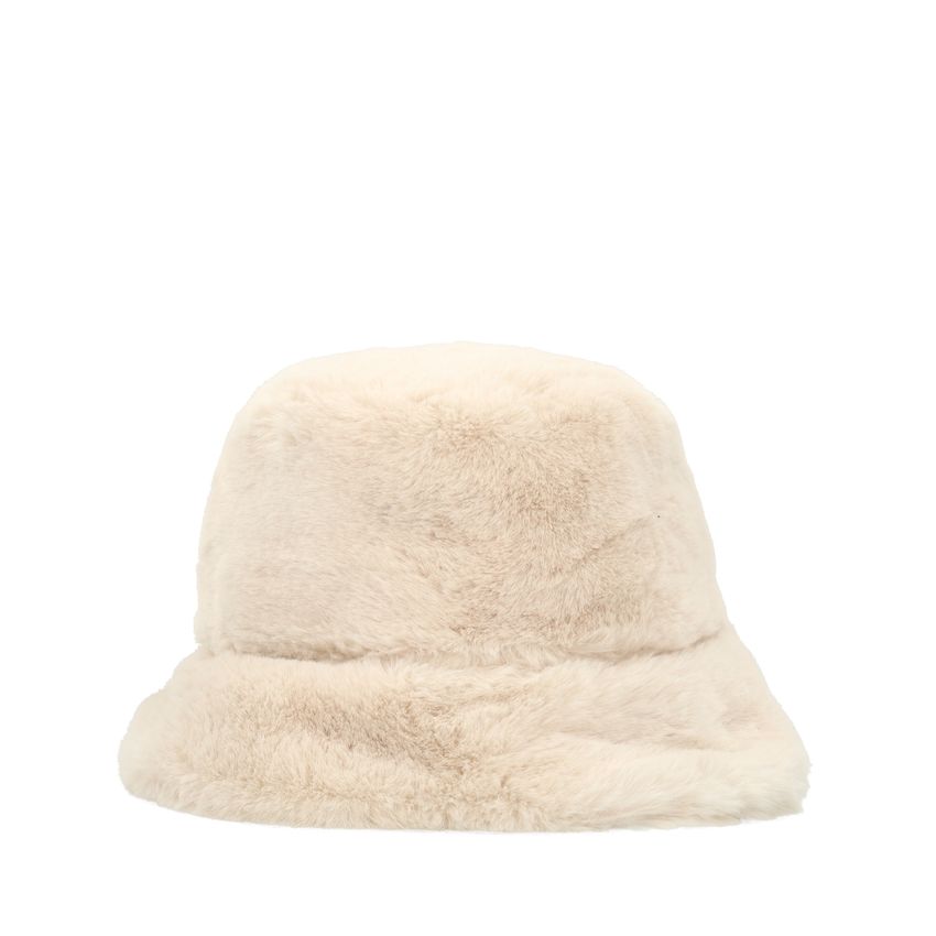 Manfield Off white bucket hat van faux fur