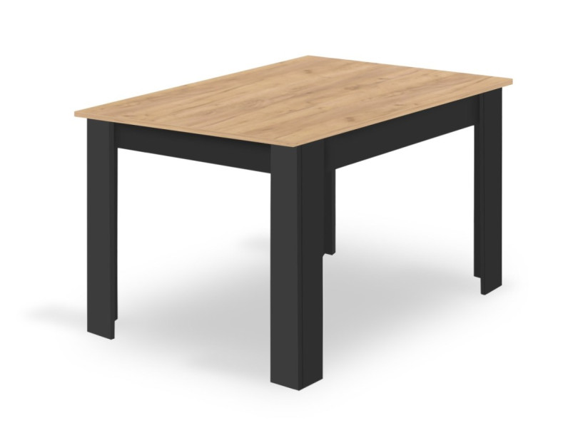 Zestaw Stół NP 120x80 Artisan nogi czarne   4 krzesła WAT czarne