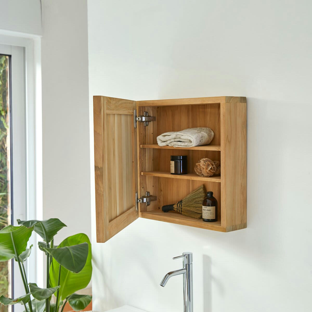 JILL - Armoire de toilette en teck massif