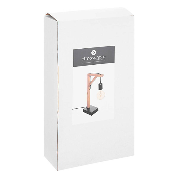 Lampe Wild - noir &bois H46 cm - Atmosphera
