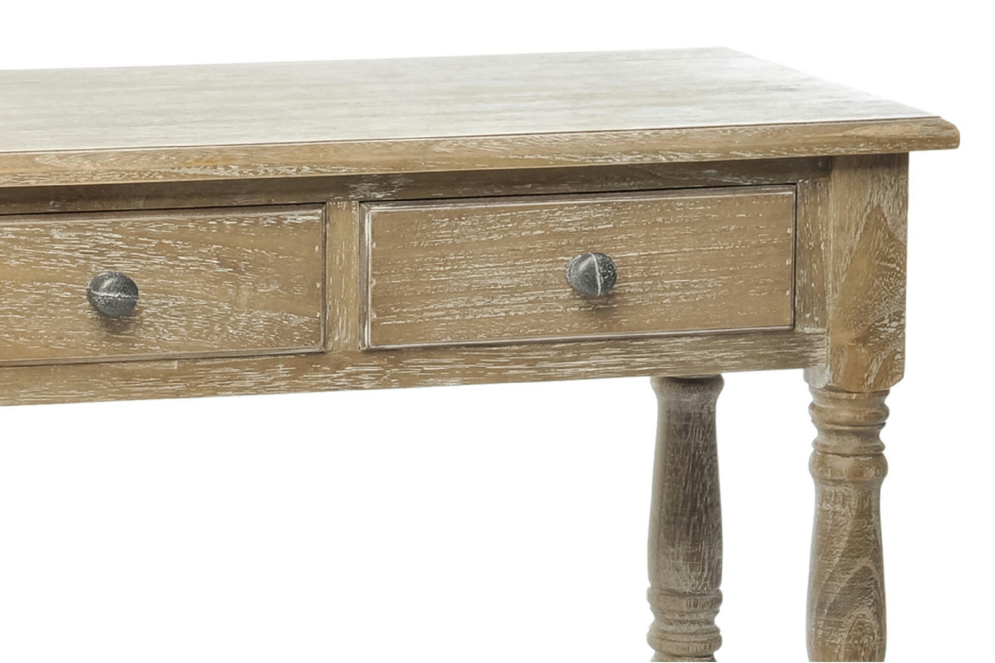 GALIA - Console en bois vieilli 3 tiroirs 1 tablette