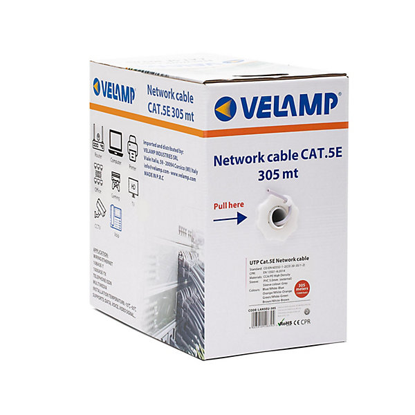 Câble réseau CAT5E UTP 305mt en Pull box. Certifié CPR