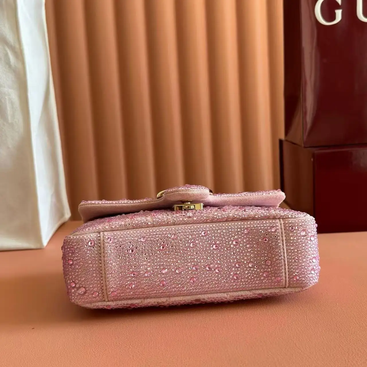 Gucci Marmont Crystal-Embellished Small Shoulder Bag