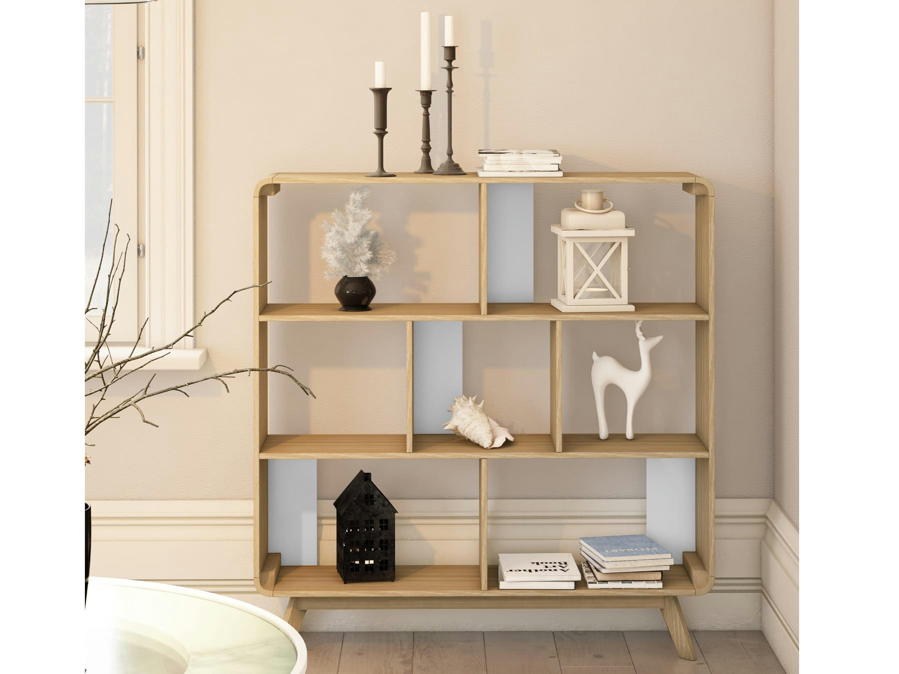 CASSIE - Bibliothèque en bois de chêne