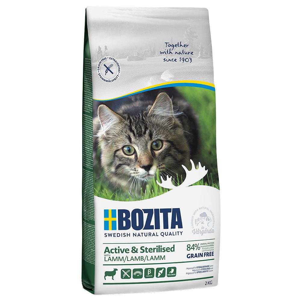 Bozita Grain Free Active & Sterilised Dry Cat Food - Lamb