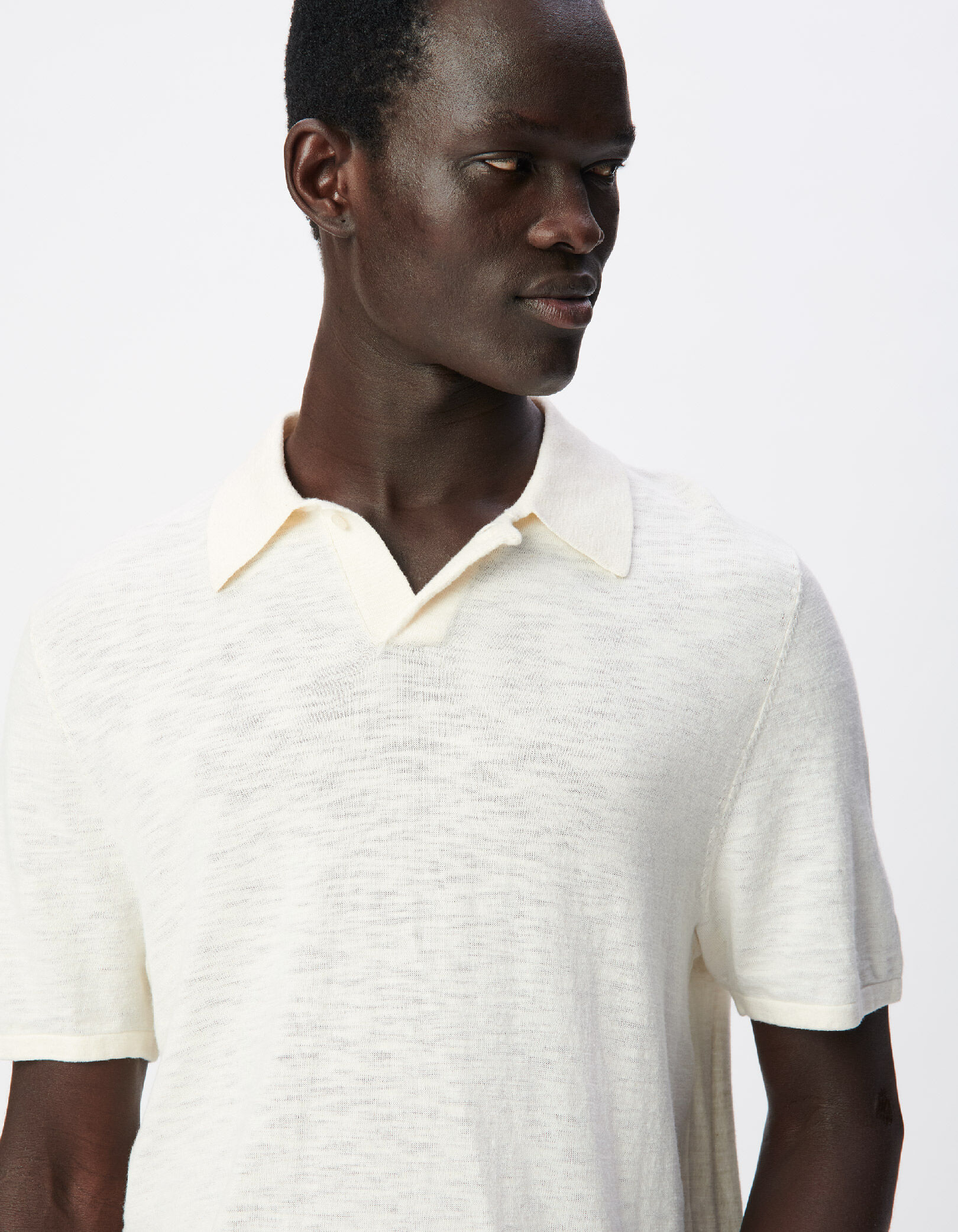 Polo craie en tricot flammé Homme