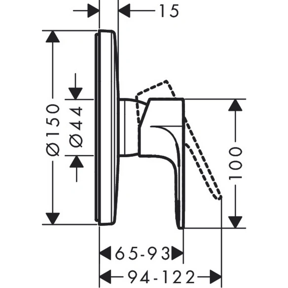 Brauseanschluss »Rebris E«, UP, matt
