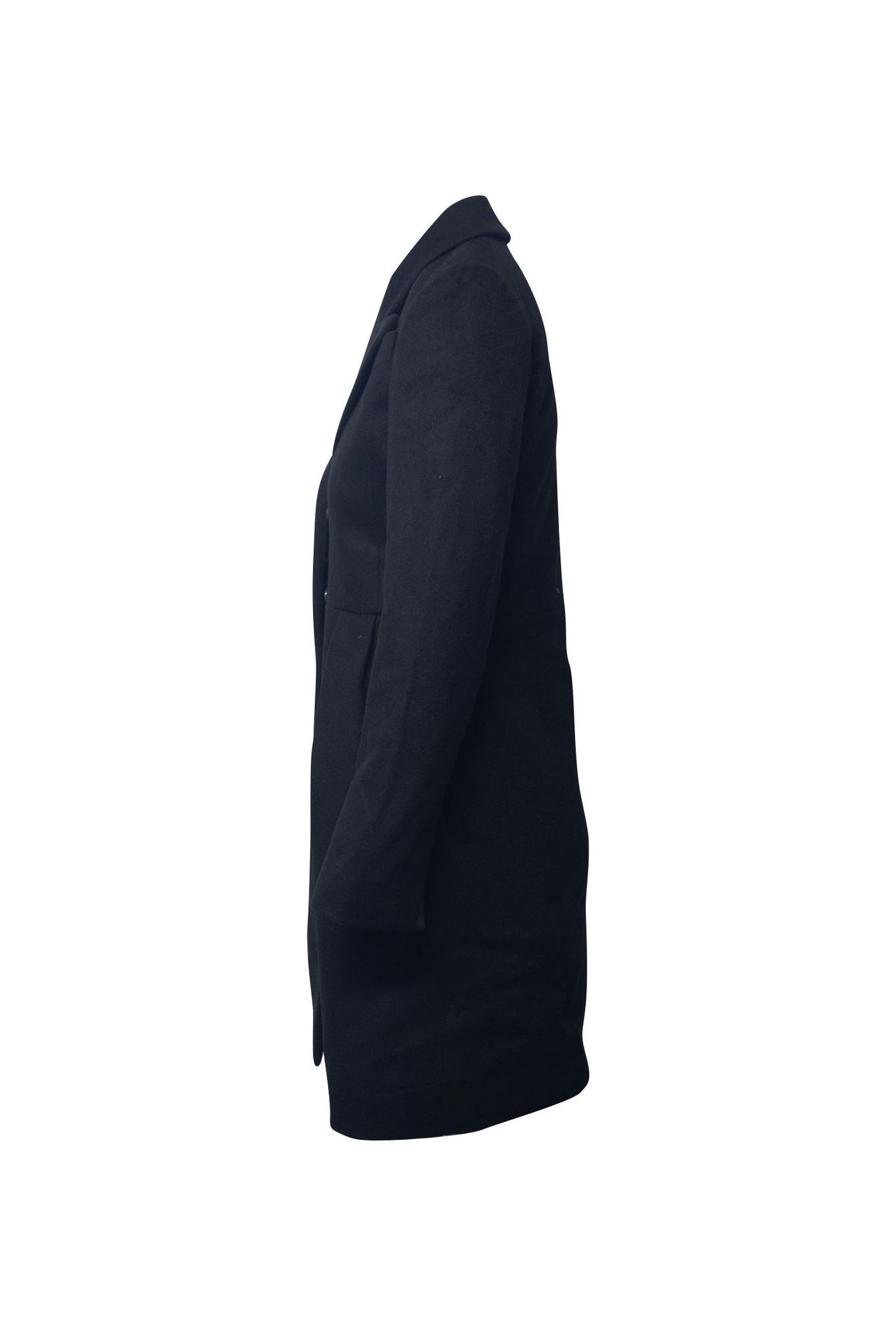 Gucci Preloved Coat with Peak Lapel Collar in Black Cupro