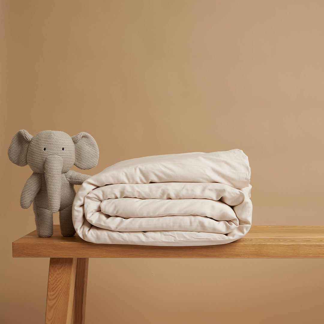 Coco & Cici - Tencel Twill Dekbedovertrek 120 x 150 cm - 1 Persoons Beddengoed - Kinderbeddengoed - Lyocell - Hypoallergeen & Extra Zacht - Beige