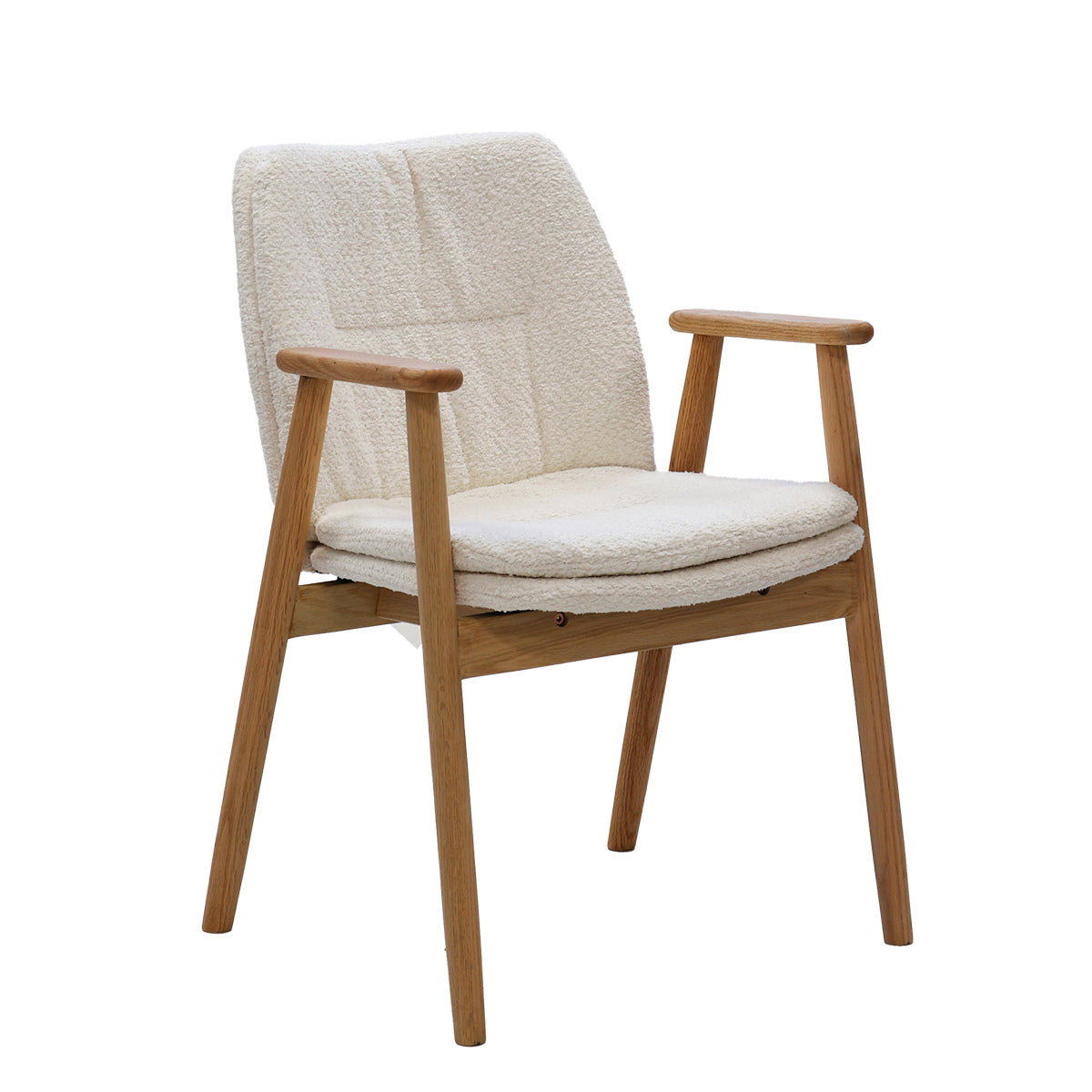 DÉJA Living Eetkamerstoel Amelie - Eikenhout/Polyester - Beige - Set van 2