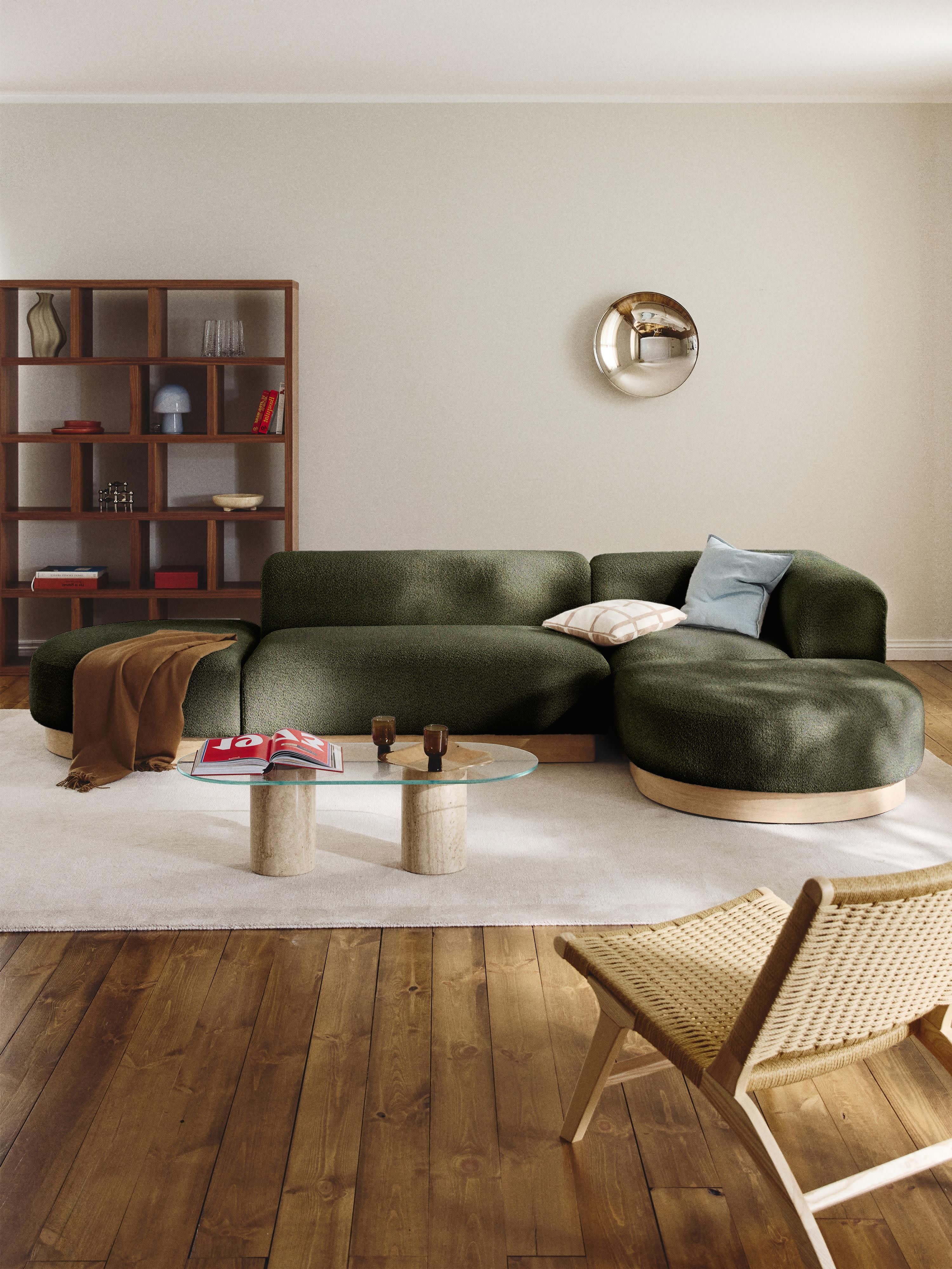 Modulares Ecksofa Natalie aus Teddy-Bouclé