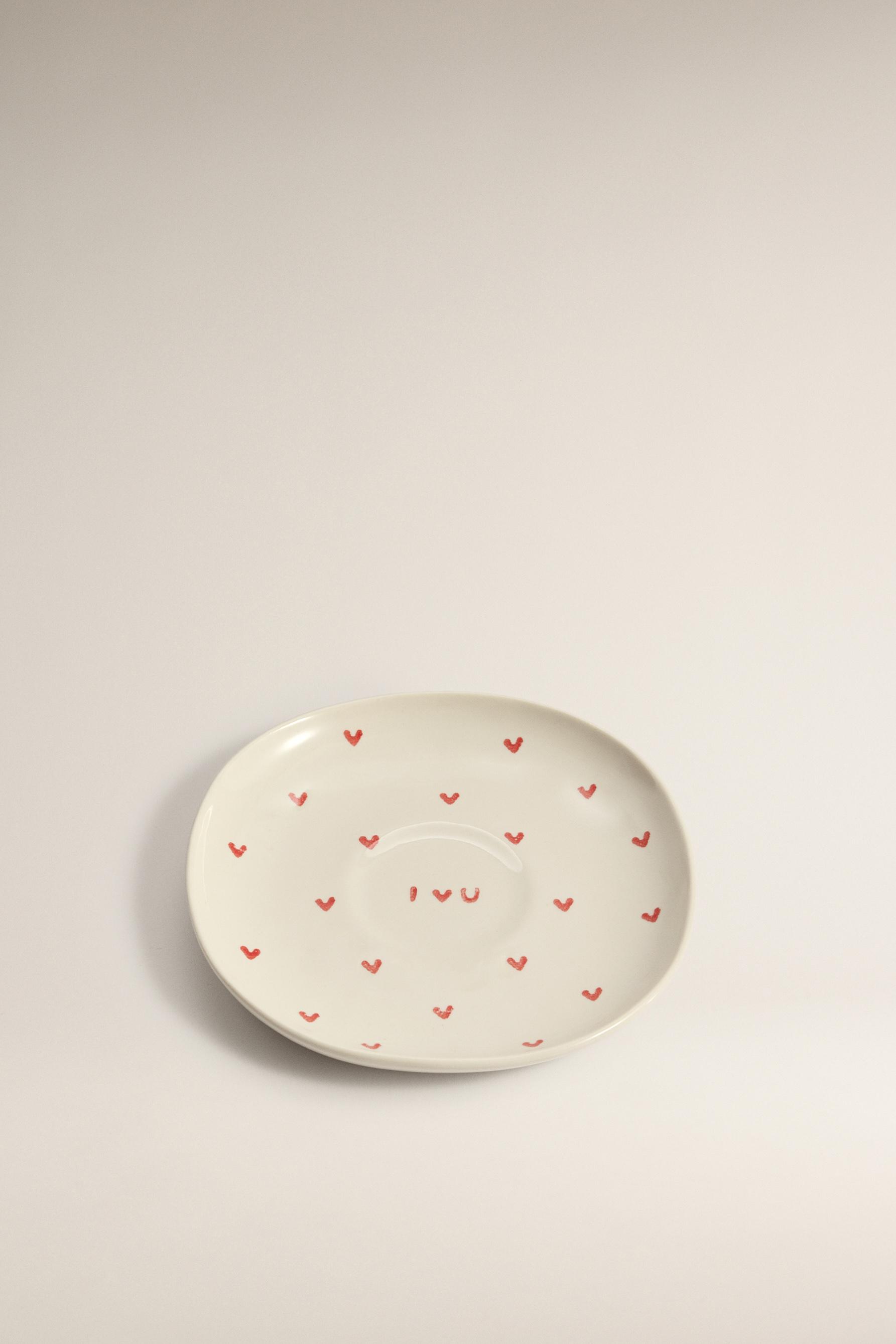Plato café corazones