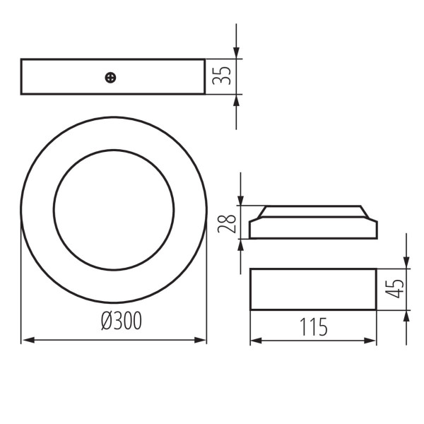 Plafon CARSAokrągły biały LED 1x24W 30cm 1680lm IP20 Kanlux
